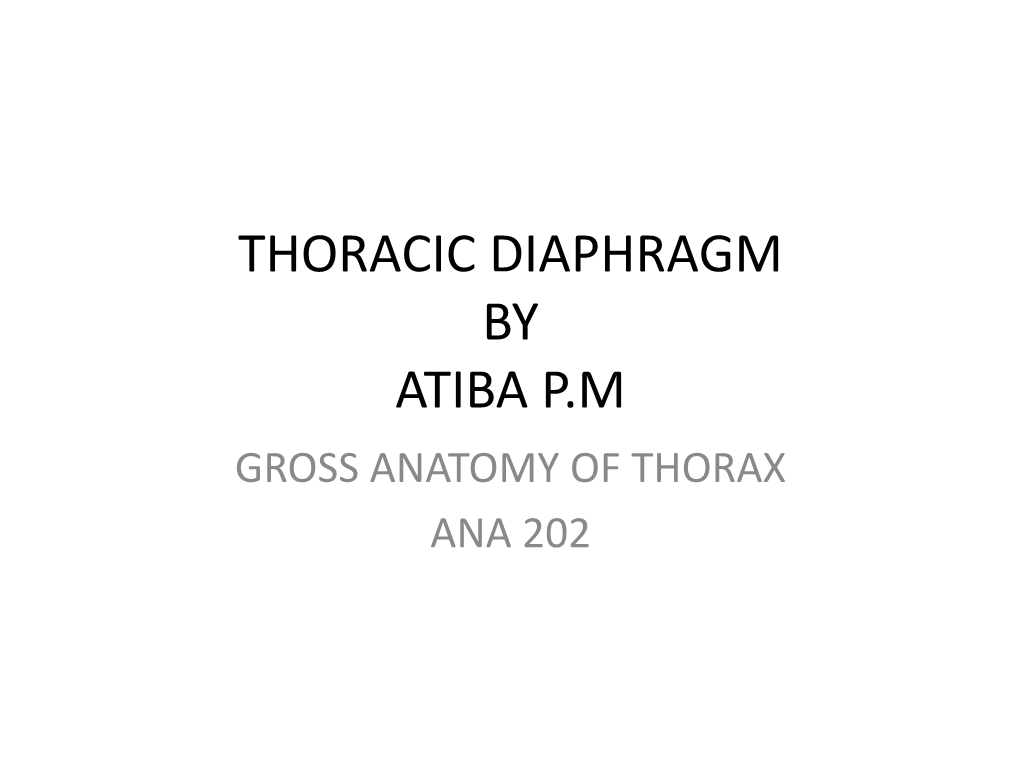 Thoracic Diaphragm