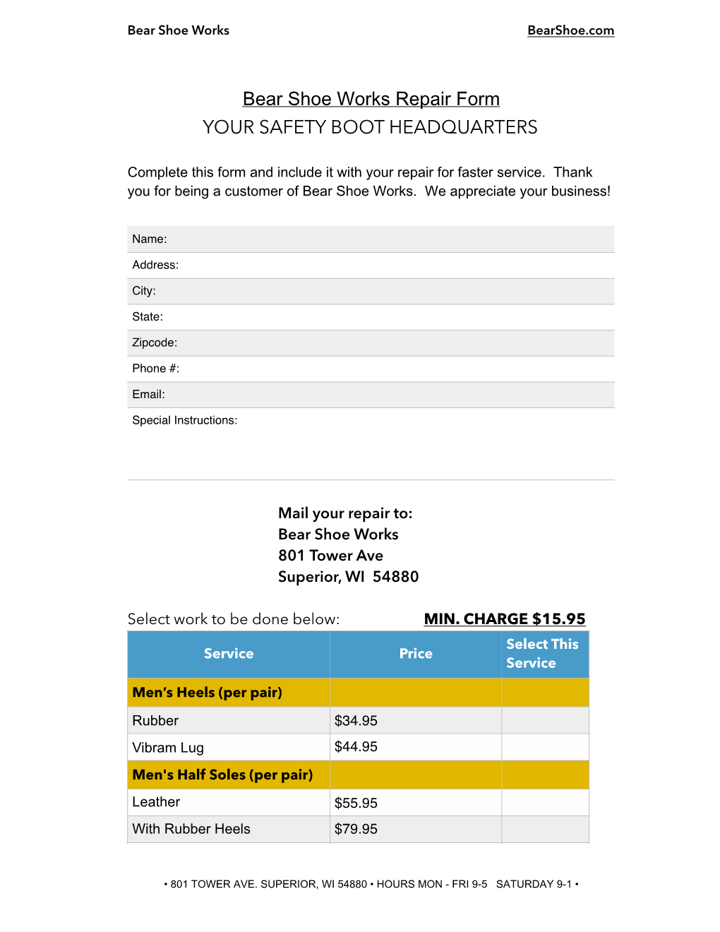 Bear Shoe Repair Form.Pages