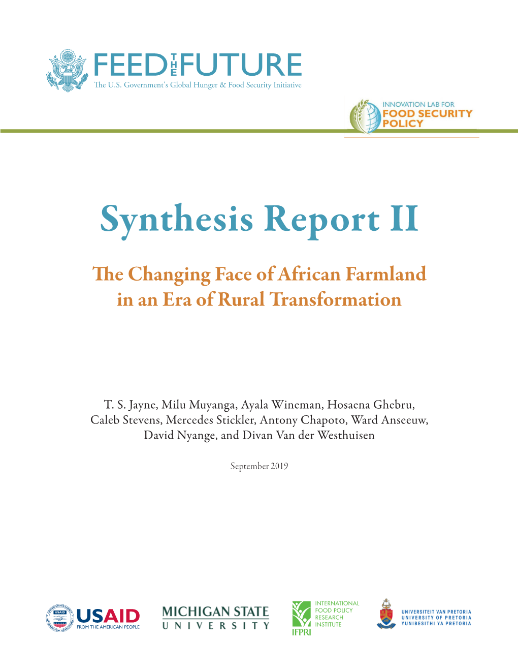 Synthesis Report II “The Changing Face Of