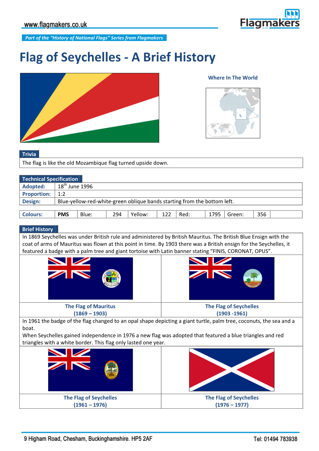 Flag of Seychelles - a Brief History