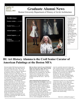 Graduate Alumni News Boston University Department of History of Art & Architecture Story
