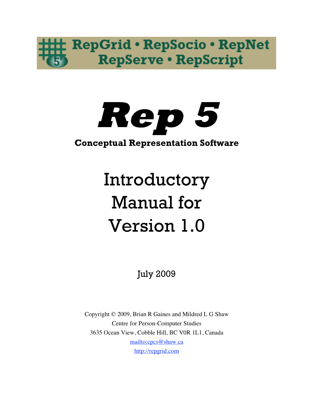 Introductory Manual for Version 1.0