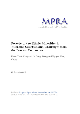 Poverty of the Ethnic Minorities in Vietnam: Situation and Challenges from the Poorest Communes