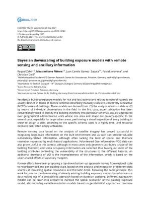 Bayesian Downscaling of Building Exposure Models with Remote Sensing and Ancillary Information