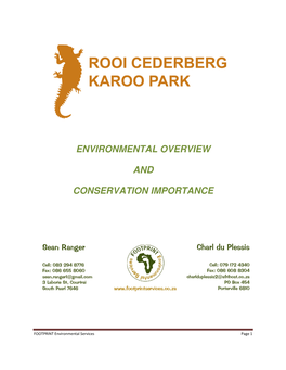 Environmental Overview and Conservation Importance