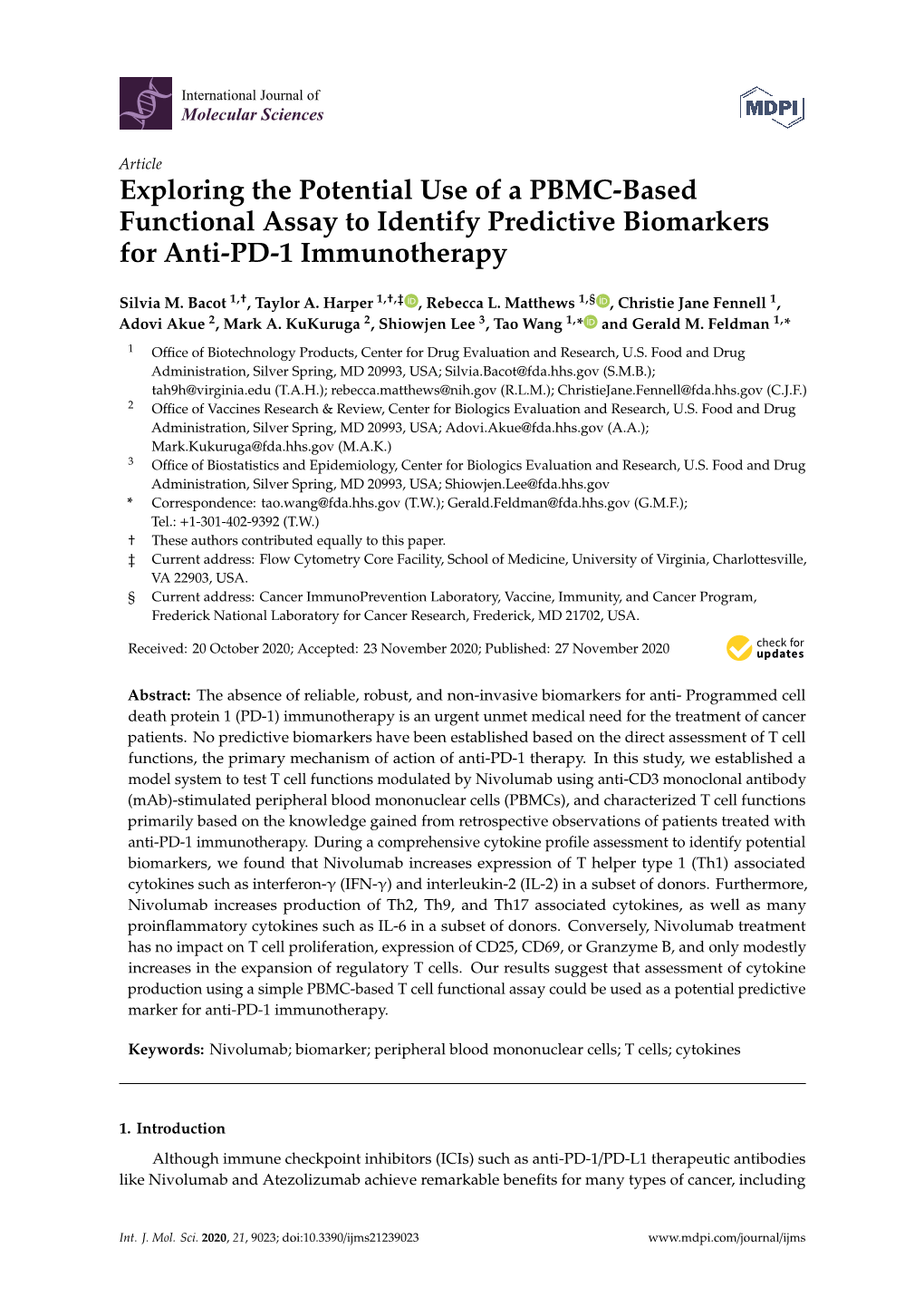 Exploring the Potential Use of a PBMC-Based Functional Assay to Identify Predictive Biomarkers for Anti-PD-1 Immunotherapy