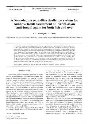A Saprolegnia Parasitica Challenge System for Rainbow Trout: Assessment of Pyceze As an Anti-Fungal Agent for Both Fish and Ova