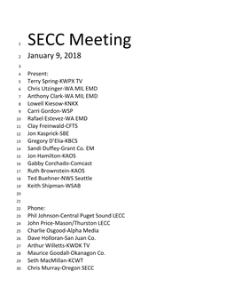 SECC Meeting