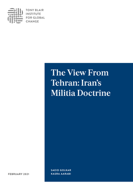 The View from Tehran: Iran's Militia Doctrine