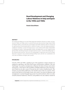 Rural Development and Changing Labour Relations in Italy and Spain in the 1950S and 1960S