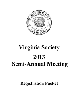 Virginia Society 2013 Semi-Annual Meeting