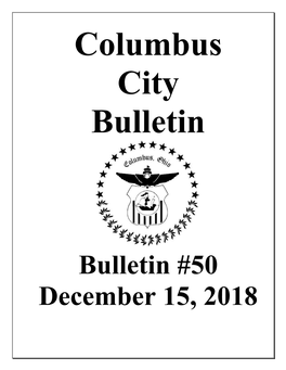 Bulletin #50 December 15, 2018