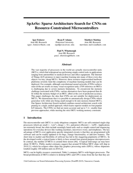 Sparse: Sparse Architecture Search for Cnns on Resource-Constrained Microcontrollers