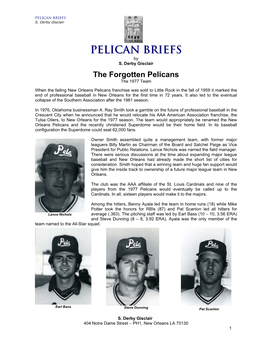 The Forgotten Pelicans the 1977 Team