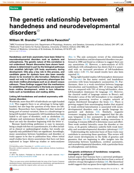 The Genetic Relationship Between Handedness And
