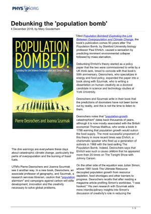 Population Bomb' 4 December 2018, by Mary Gooderham
