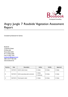 Angry Jungle 7 Roadside Vegetation Assessment Report