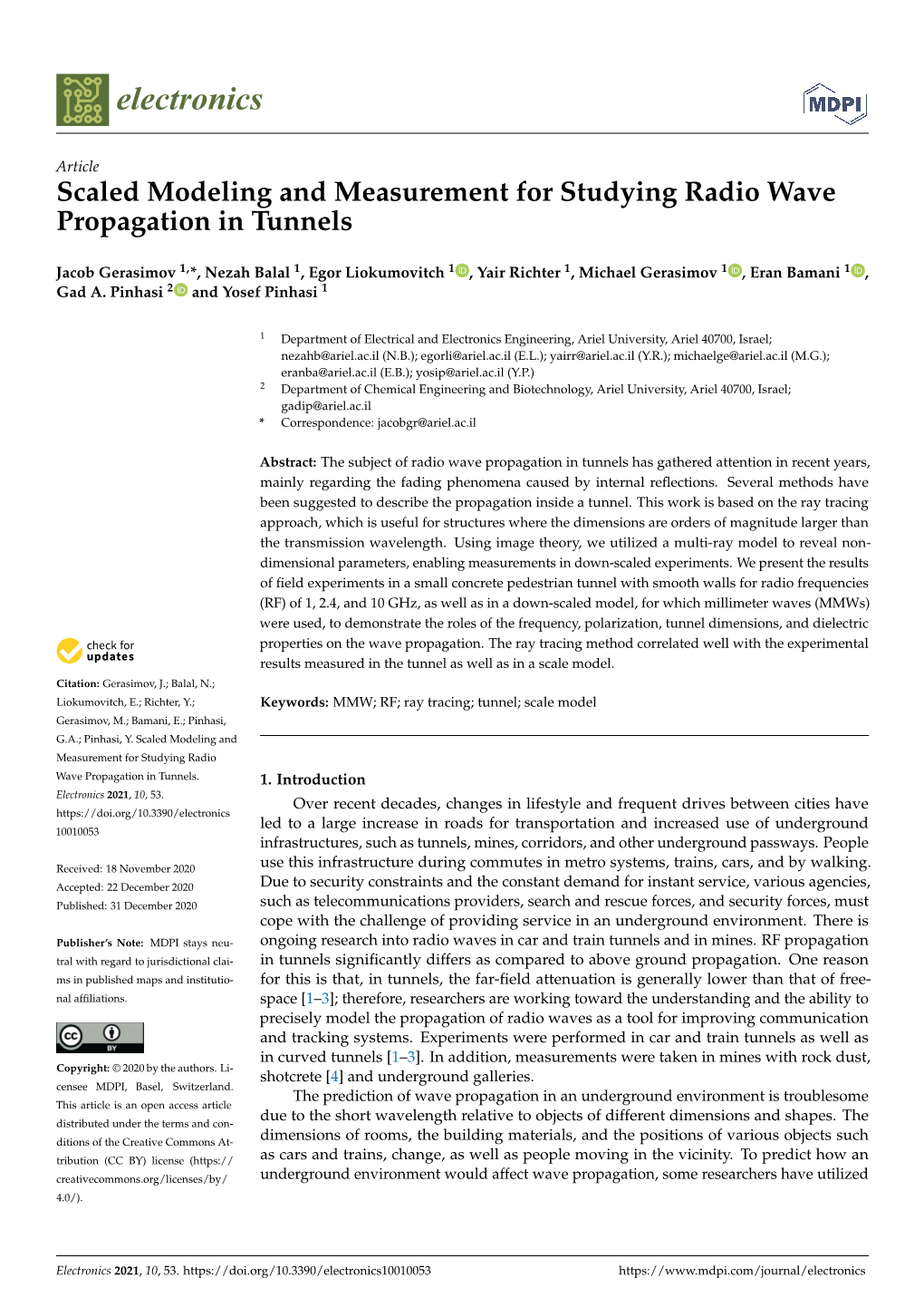 Scaled Modeling and Measurement for Studying Radio Wave Propagation in Tunnels