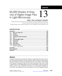 65,000 Shades of Grey: Use of Digital Image Files in Light Microscopy 13 Sidney L