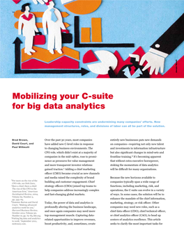 Mobilizing Your C-Suite for Big Data Analytics