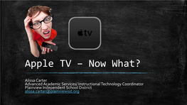 Apple TV – Now What?