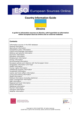 Country Information Guide Ukraine