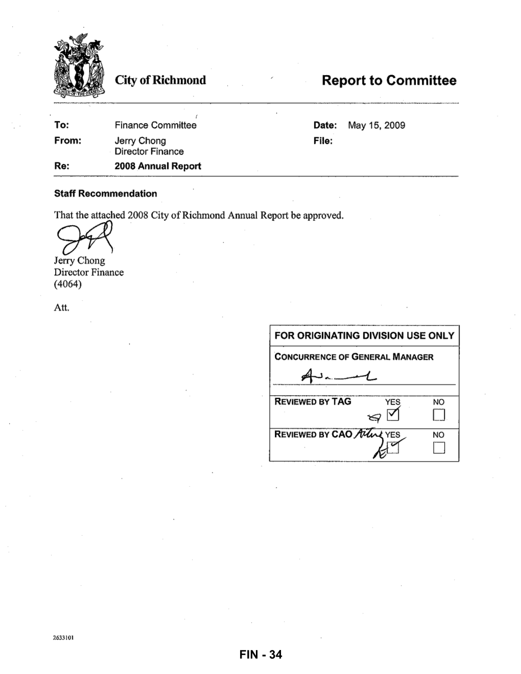 2008 Annual Report City of Richmond, British Columbia, Canada for the Year Ended December 31, 2008