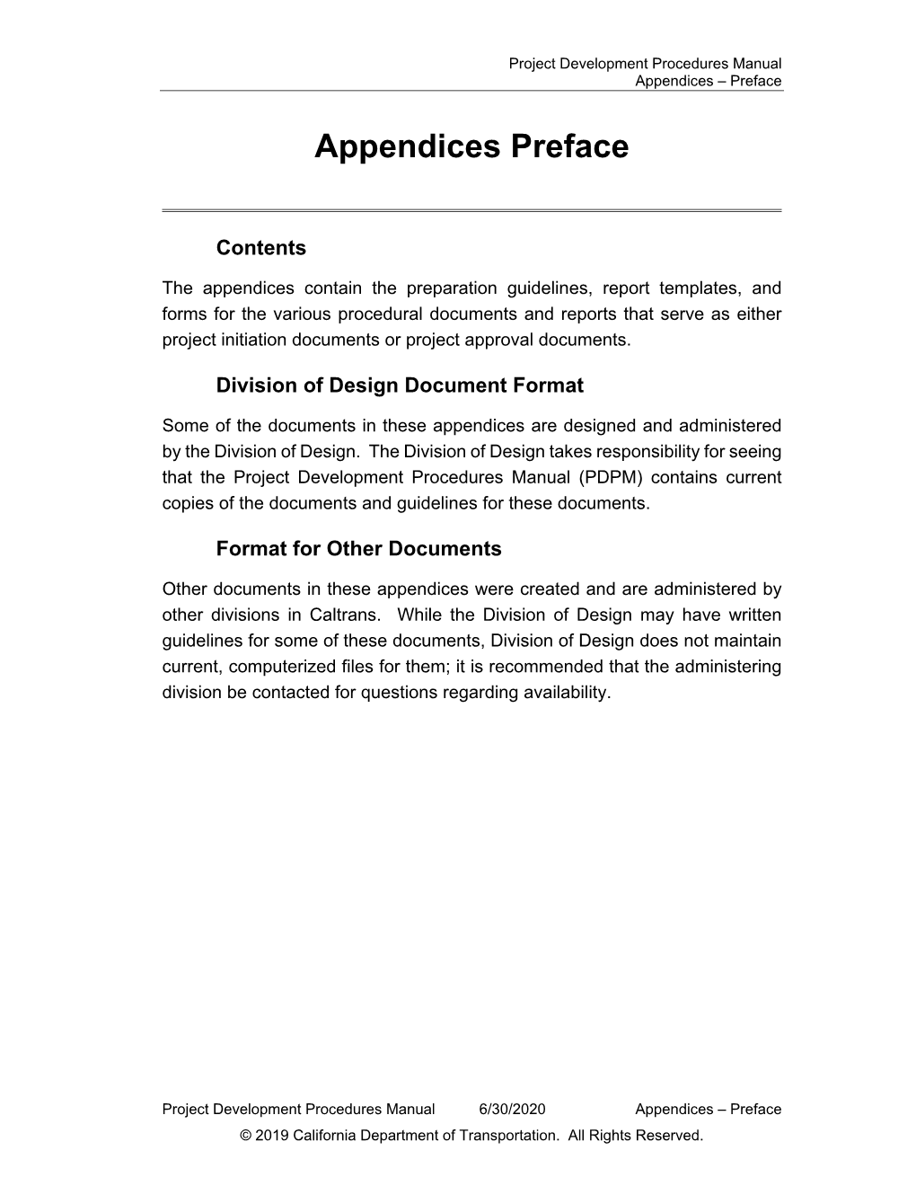 Project Development Procedures Manual Appendices Combined