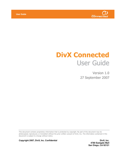 Divx Connected User Guide