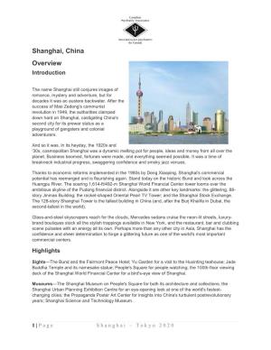 Shanghai, China Overview Introduction