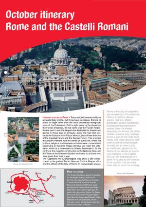 October Itinerary Rome and the Castelli Romani Rome - St