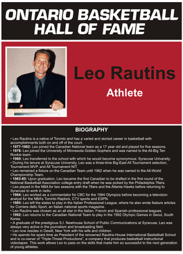 Leo Rautins Athlete