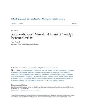 Review of Captain Marvel and the Art of Nostalgia, by Brian Cremins Sean Kleefeld Independent Comics Scholar, Sean@Seankleefeld.Com