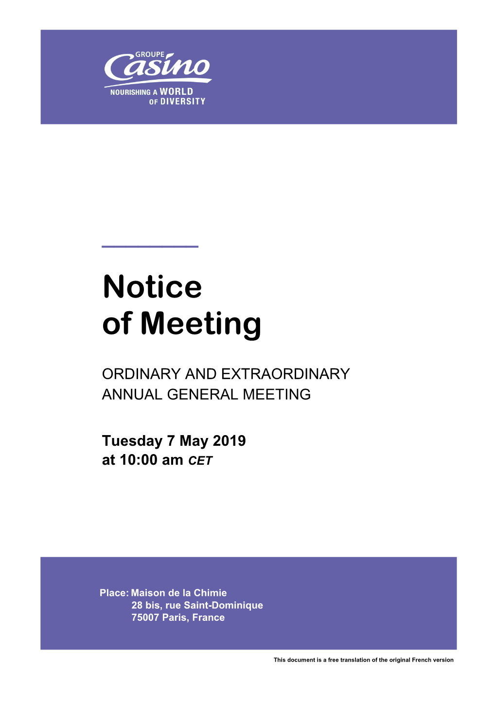 Notice of Meeting