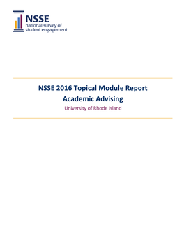 NSSE16 Topical Module