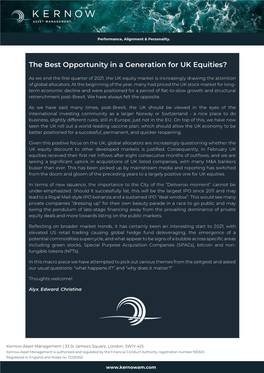 The Best Opportunity in a Generation for UK Equities?