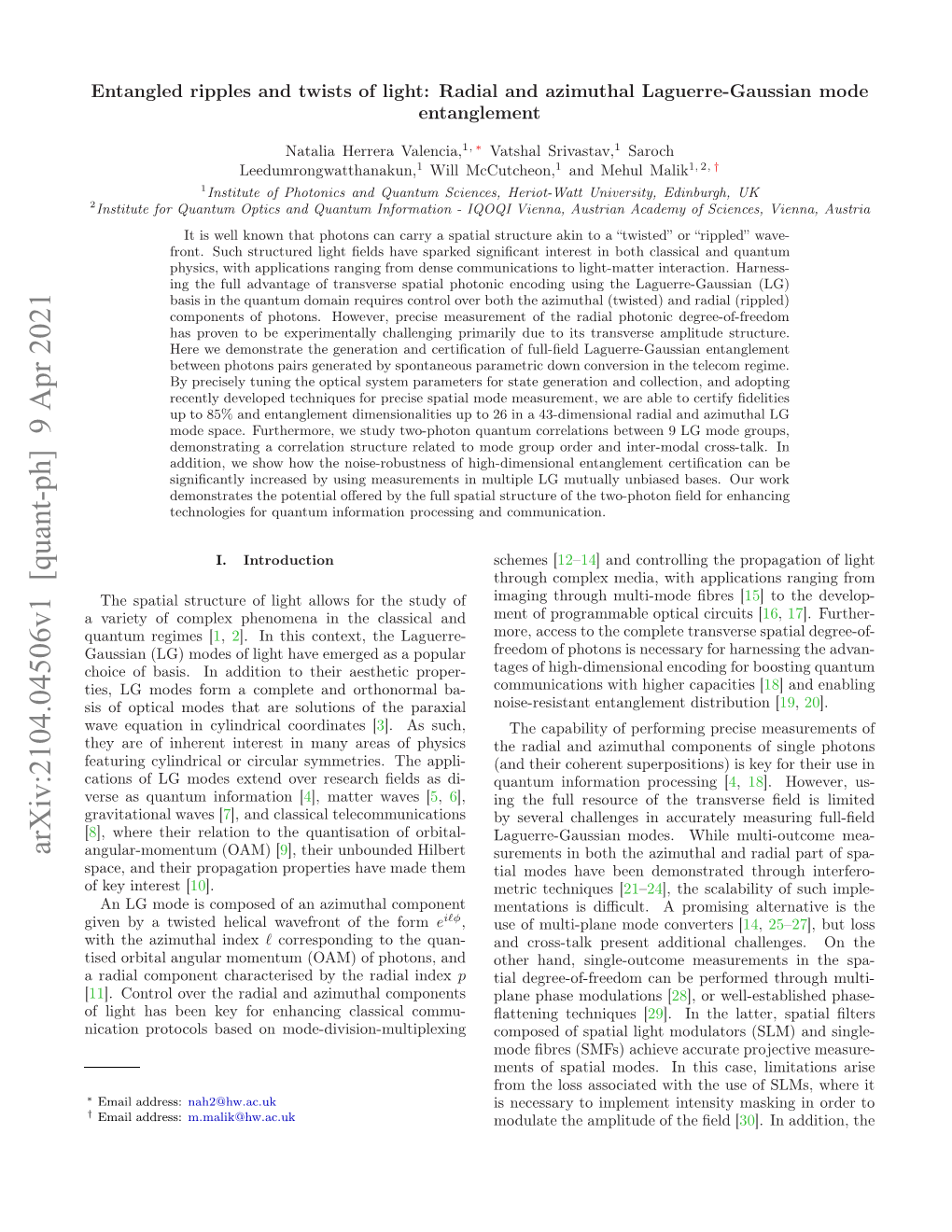 Entangled Ripples and Twists of Light: Radial and Azimuthal Laguerre-Gaussian Mode Entanglement