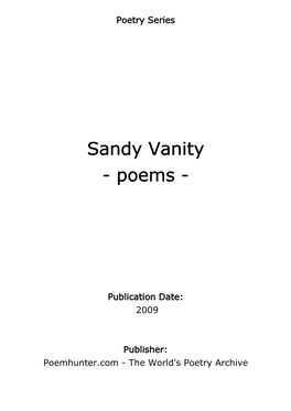 Sandy Vanity - Poems