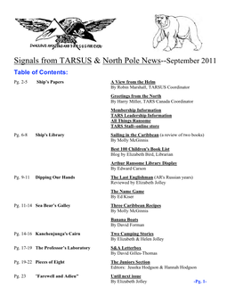 Signals from TARSUS Sept 2011