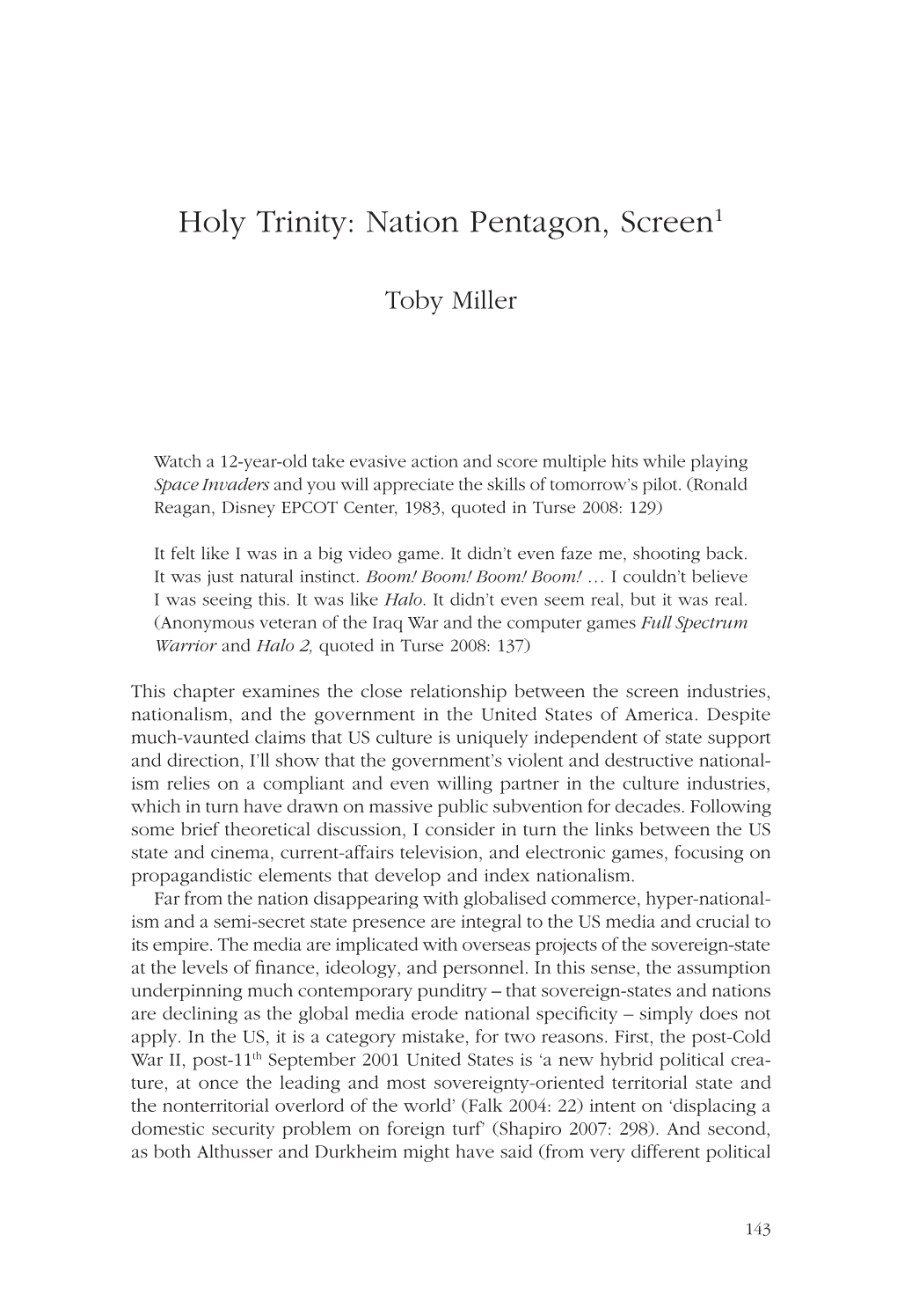 Holy Trinity: Nation Pentagon, Screen1