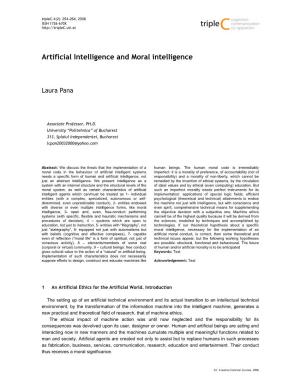 Artificial Intelligence and Moral Intelligence