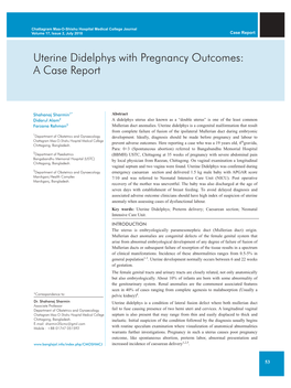 Uterine Didelphys with Pregnancy Outcomes: a Case Report