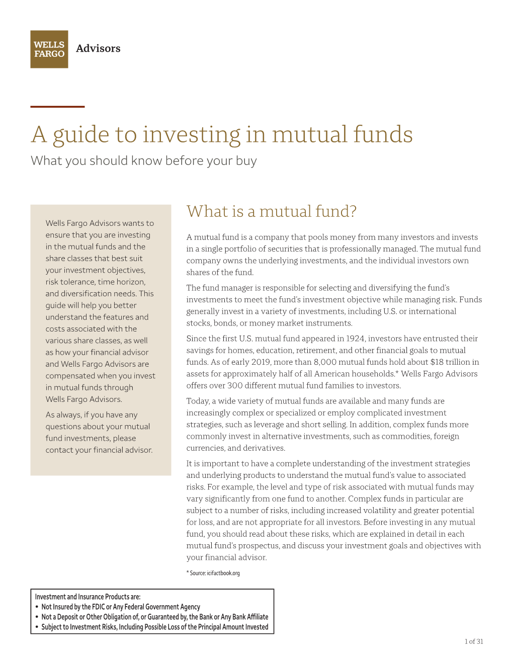 A Guide to Investing in Mutual Funds What You Should Know Before Your Buy