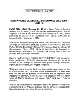 Sony Pictures Classics Lands Sundance Sleeper Hit Land Ho!