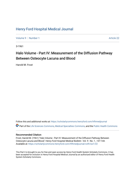 Measurement of the Diffusion Pathway Between Osteocyte Lacuna and Blood
