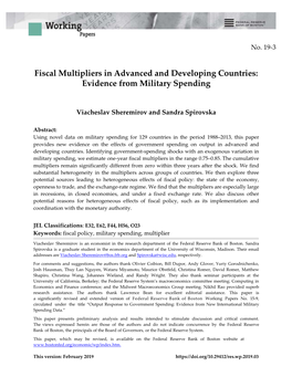 Fiscal Multipliers in Advanced and Developing Countries: Evidence from Military Spending