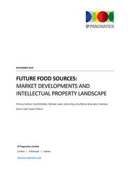 IP Pragmatics Future Food Sources White Paper 2019