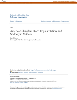 Race, Representation, and Sodomy in &lt;I&gt;Redburn&lt;/I&gt;