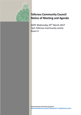 Notice of Meeting and Agenda