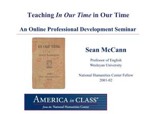 Teaching in Our Time in Our Time Sean Mccann